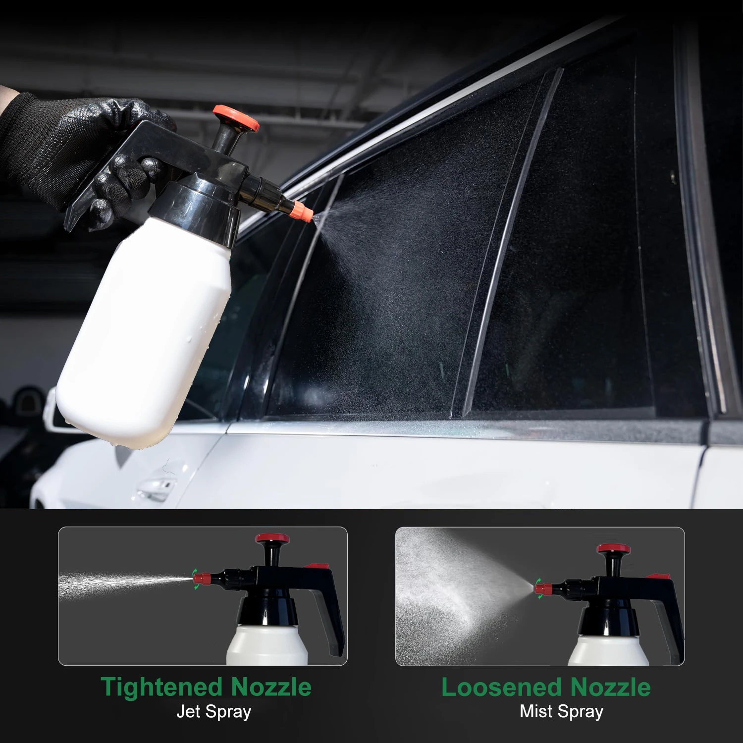 Pulverizador solvente industrial de 1l com bico ajust&aacute;vel, pulverizador de press&atilde;o solvente para cuidados com o carro, manuten&ccedil;&atilde;o industrial (vermelho)