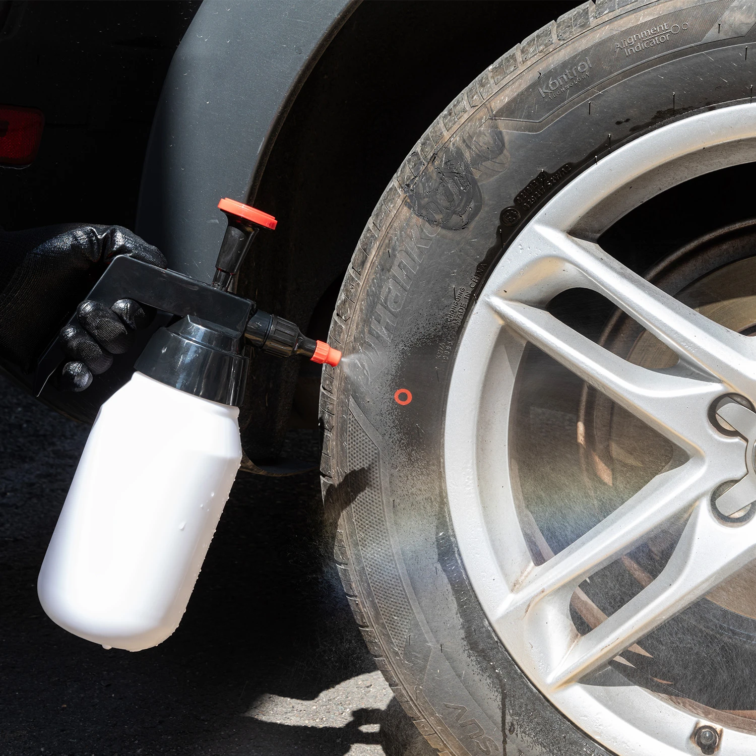 Pulverizador solvente industrial de 1l com bico ajust&aacute;vel, pulverizador de press&atilde;o solvente para cuidados com o carro, manuten&ccedil;&atilde;o industrial (vermelho)