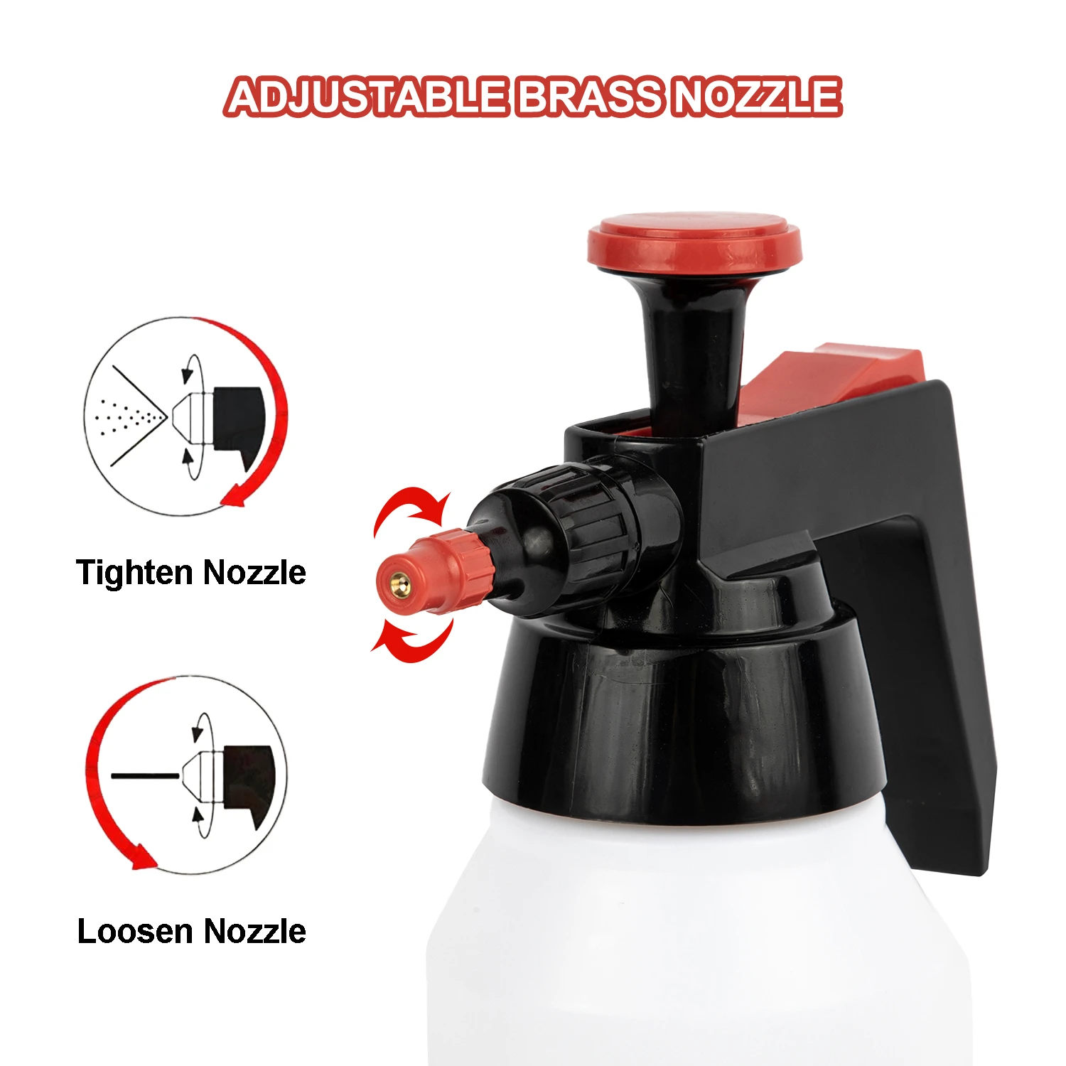 Pulverizador solvente industrial de 1l com bico ajust&aacute;vel, pulverizador de press&atilde;o solvente para cuidados com o carro, manuten&ccedil;&atilde;o industrial (vermelho)
