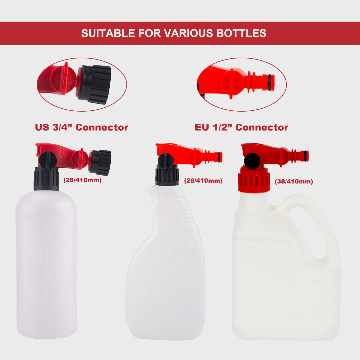 Pulverizador de extremidade de mangueira com bico de spray multipadr&atilde;o com spray de espuma para limpeza e detalhamento ao ar livre