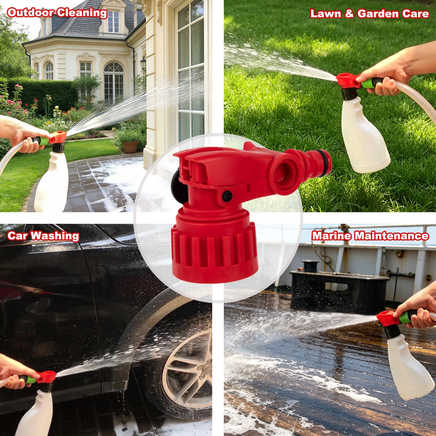 Pulverizador de extremidade de mangueira com bico de spray multipadr&atilde;o com spray de espuma para limpeza e detalhamento ao ar livre