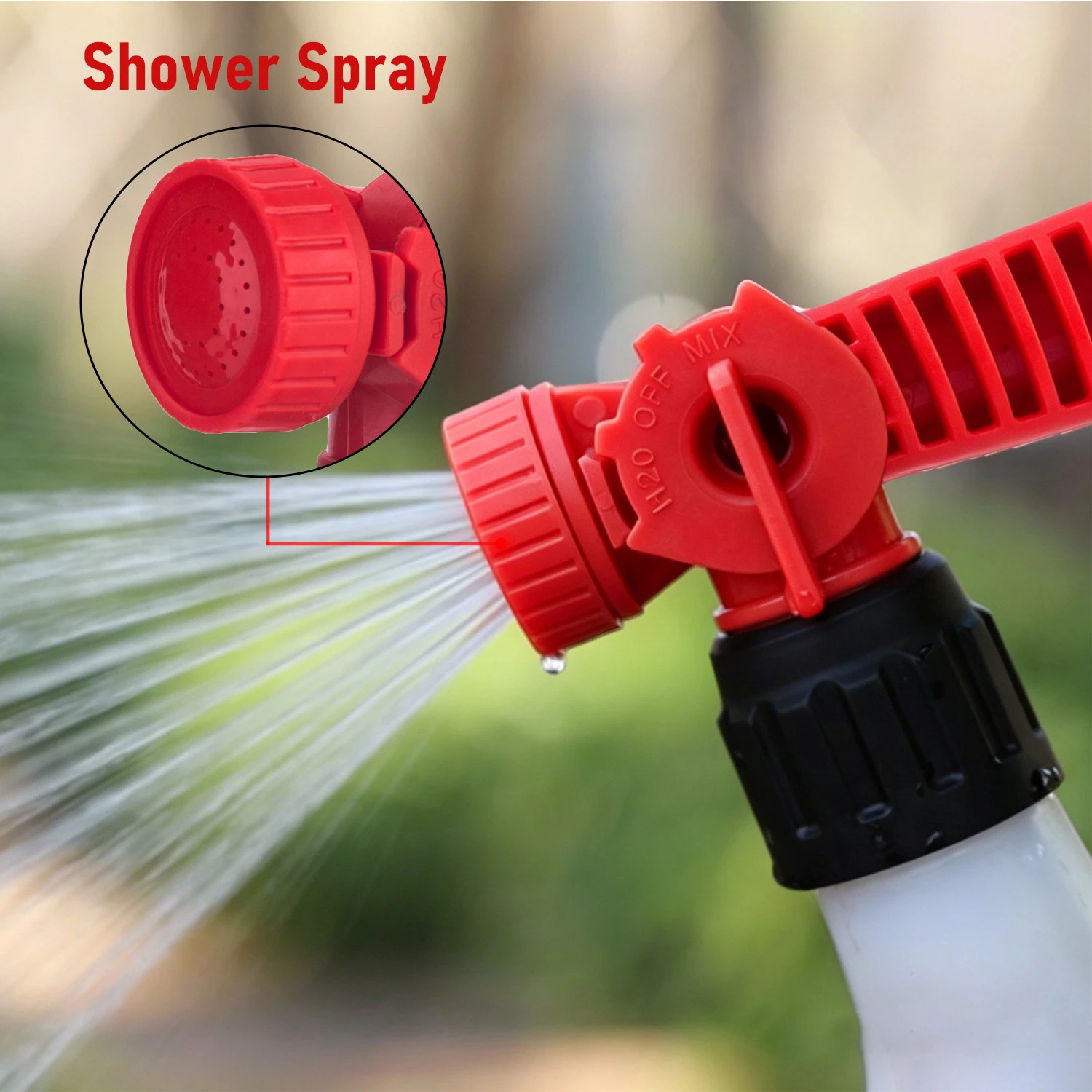 Pulverizador de extremidade de mangueira de jardim com spray de chuveiro para fertilizante l&iacute;quido que molha o controle de pragas
