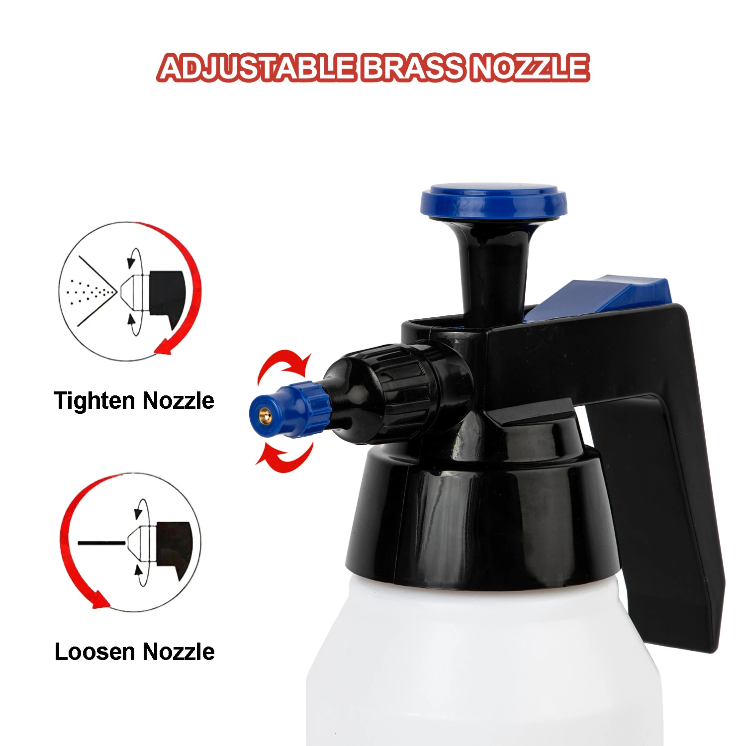 Pulverizador de press&atilde;o solvente resistente de 1L com bico ajust&aacute;vel para manuten&ccedil;&atilde;o industrial de cuidados com o carro (azul)