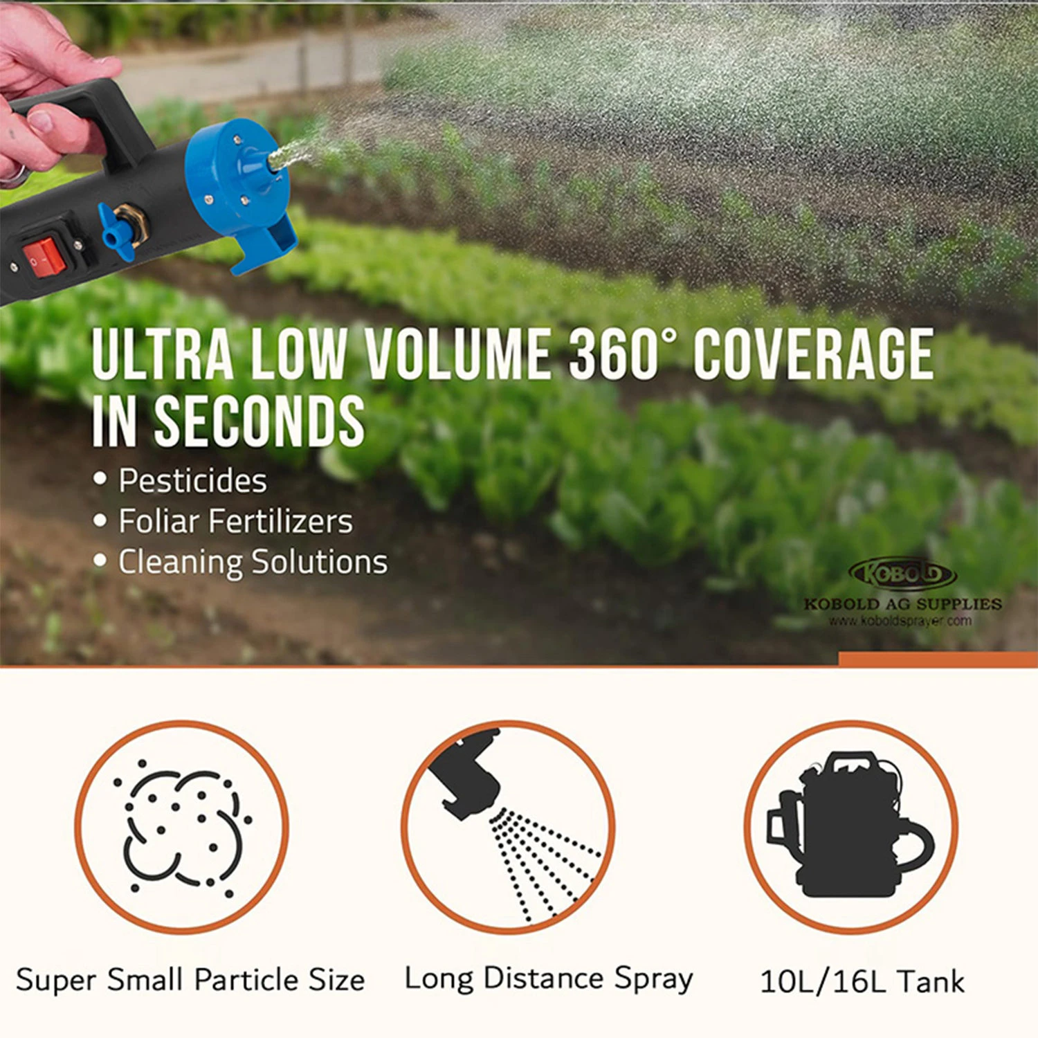 Pulverizador ULV de bateria de l&iacute;tio 10L com gota ajust&aacute;vel para saneamento e desinfec&ccedil;&atilde;o de controle de pragas agr&iacute;colas
