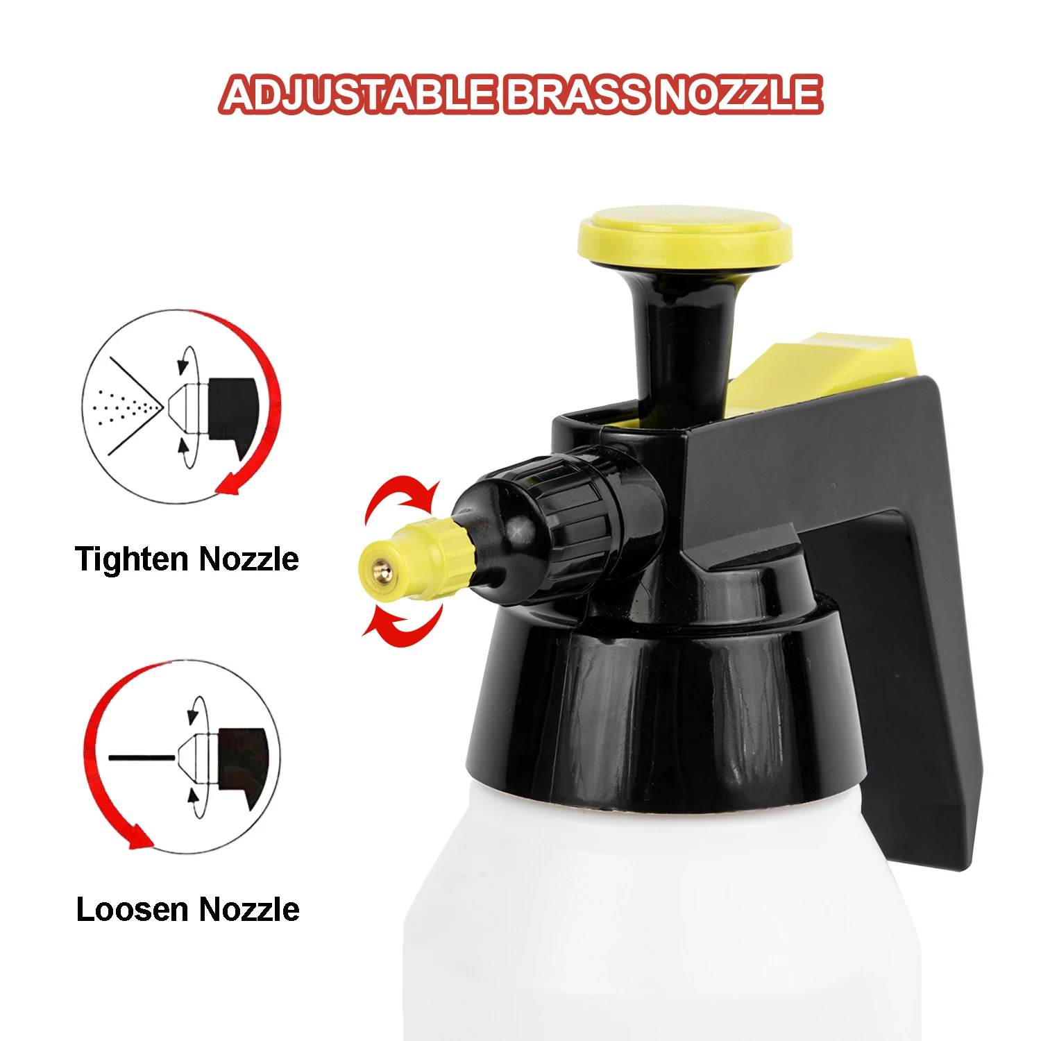 Pulverizador de press&atilde;o solvente industrial 1L com bico ajust&aacute;vel para manuten&ccedil;&atilde;o industrial de cuidados com o carro (amarelo)