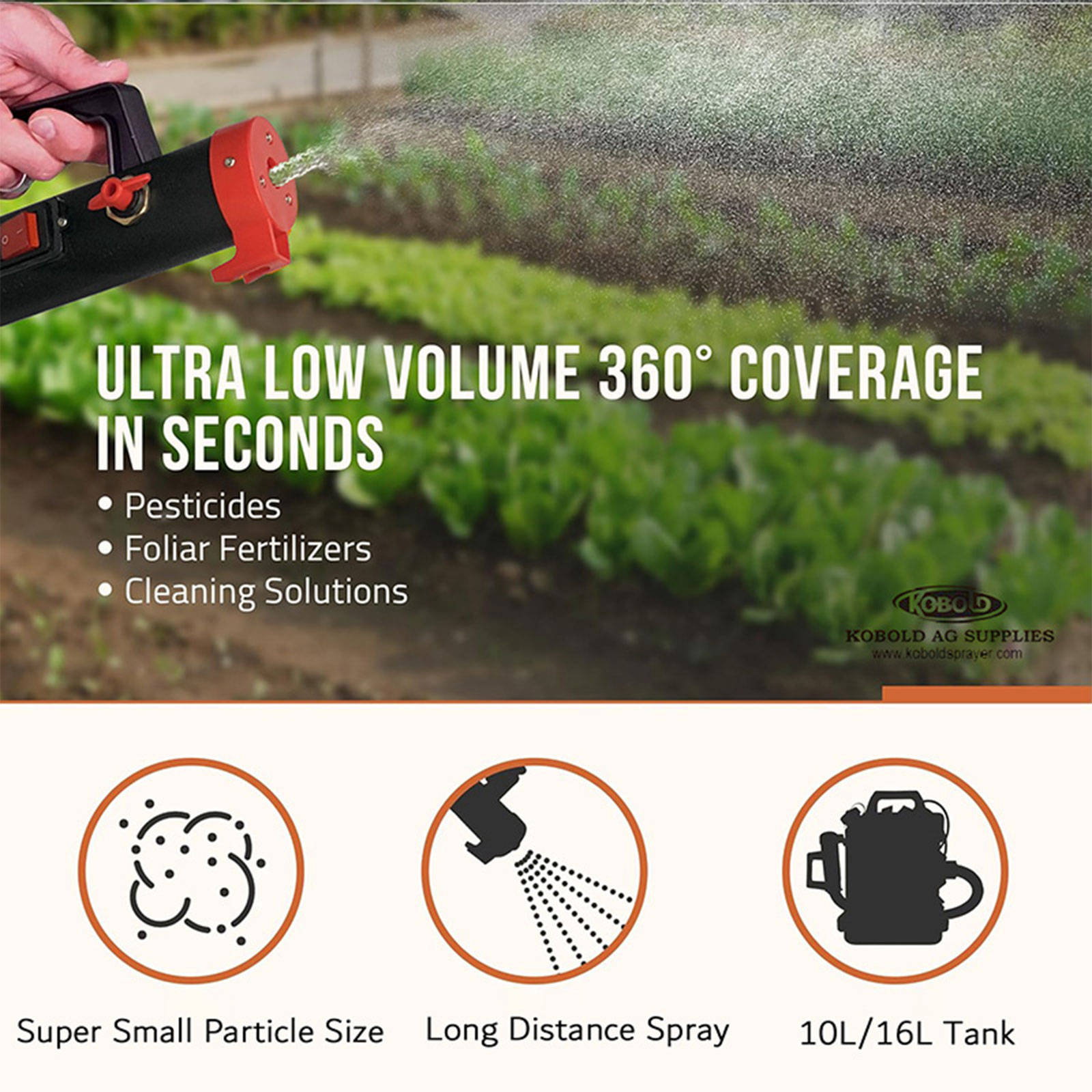 Pulverizador de névoa 10L ULV com gota ajustável para saneamento e desinfecção de controle de pragas agrícolas