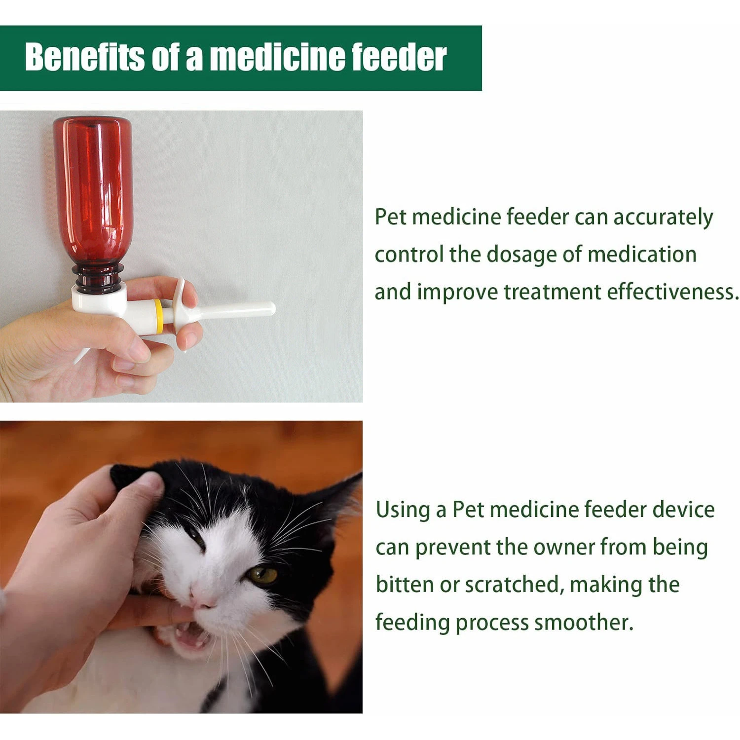 Gatilho l&iacute;quido da bomba do alimentador do distribuidor veterin&aacute;rio da dosagem 1ML para animais de estima&ccedil;&atilde;o