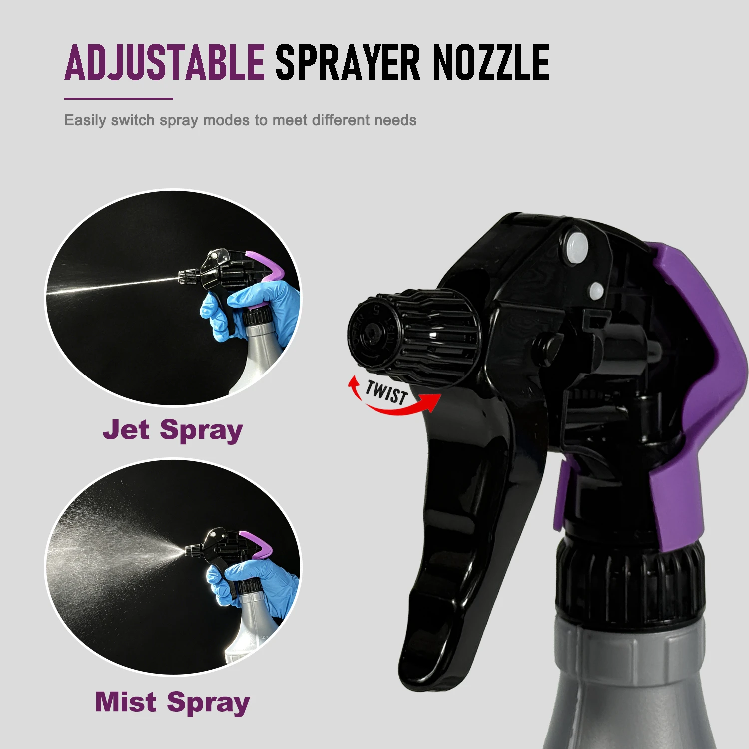 Pulverizador de gatilho profissional para servi&ccedil;os pesados, frasco de spray para detalhamento automotivo (1000ml)
