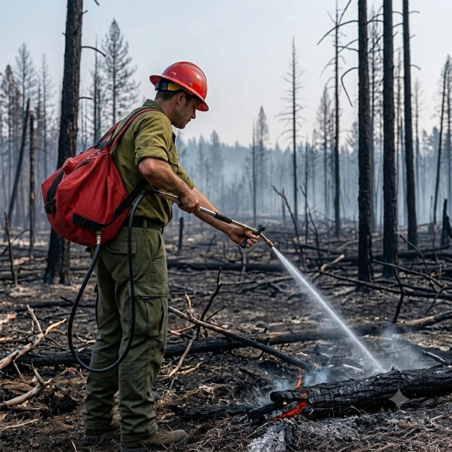 Saco de combate a inc&ecirc;ndio de mochila de camada dupla 20L para resposta a inc&ecirc;ndio de emerg&ecirc;ncia em fazendas florestais