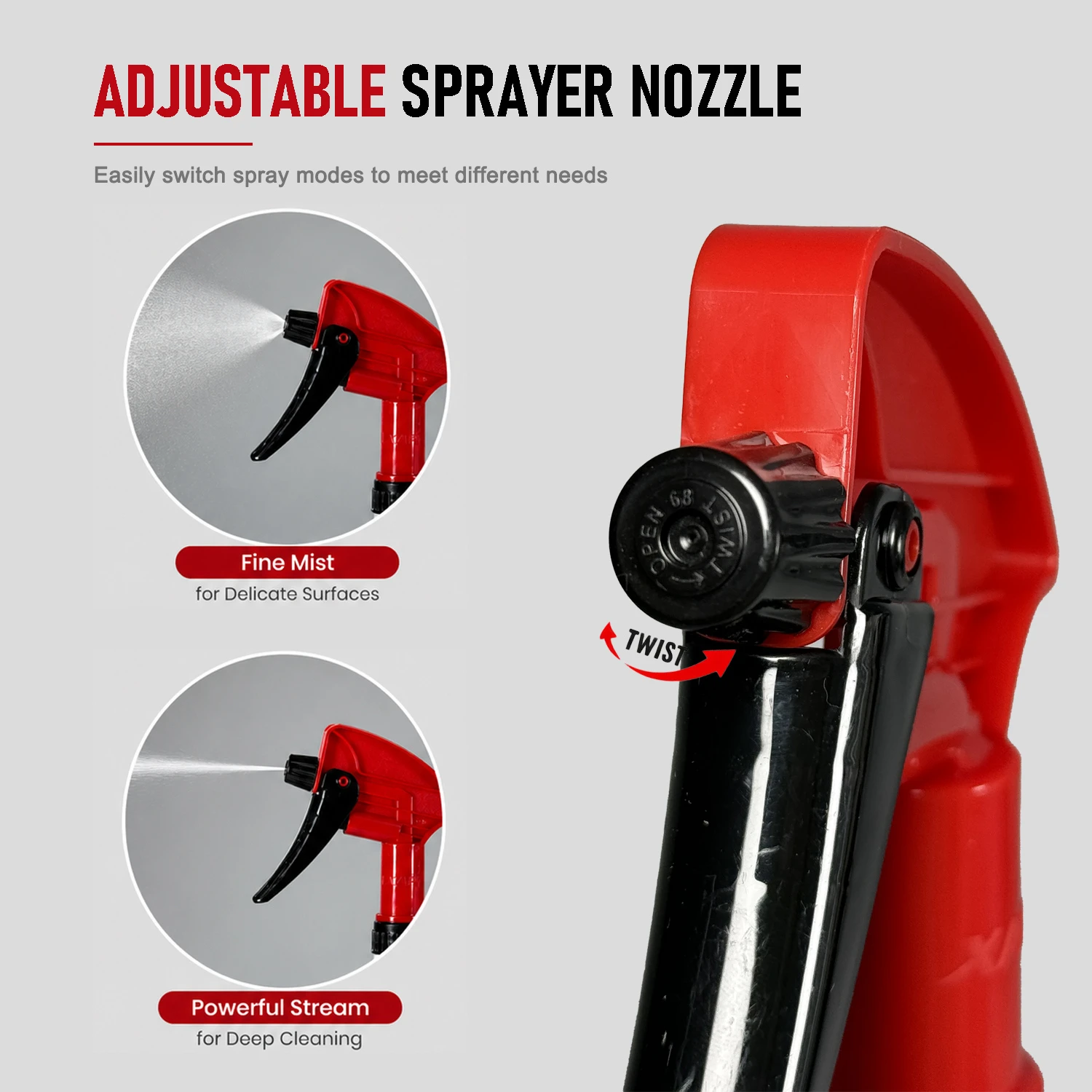 Pulverizador de gatilho profissional para servi&ccedil;os pesados, frasco de spray para detalhamento automotivo (750ml)