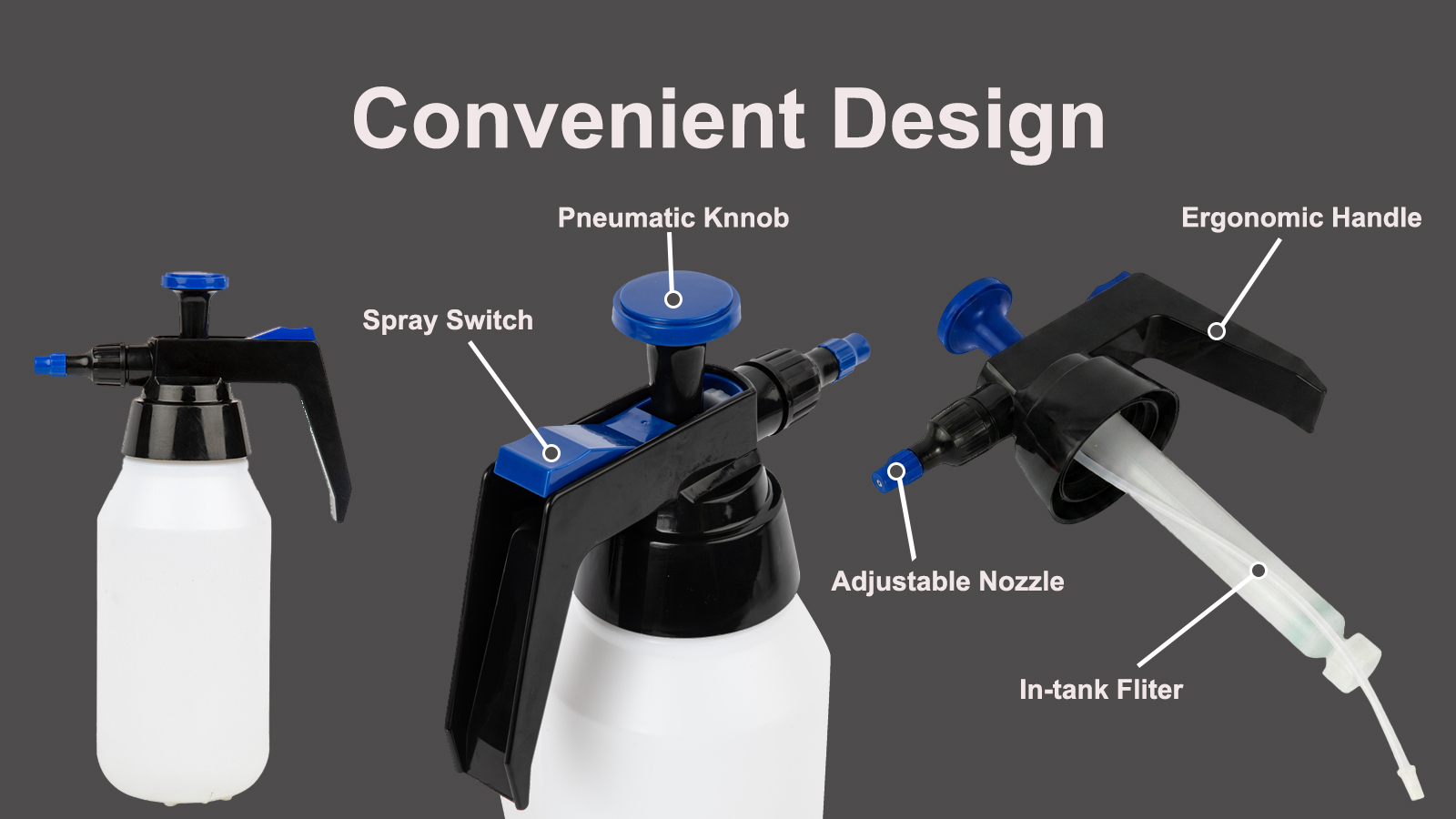 Pulverizador solvente 1.5L com bocal plástico para manutenção industrial de cuidados com o carro