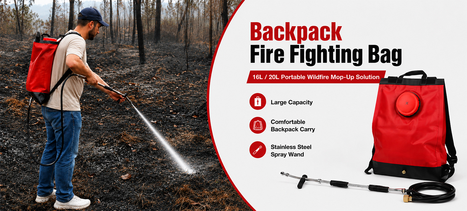 Bolsa portátil de combate a incêndio de mochila 20L com almofada acolchoada para controle de incêndio florestal