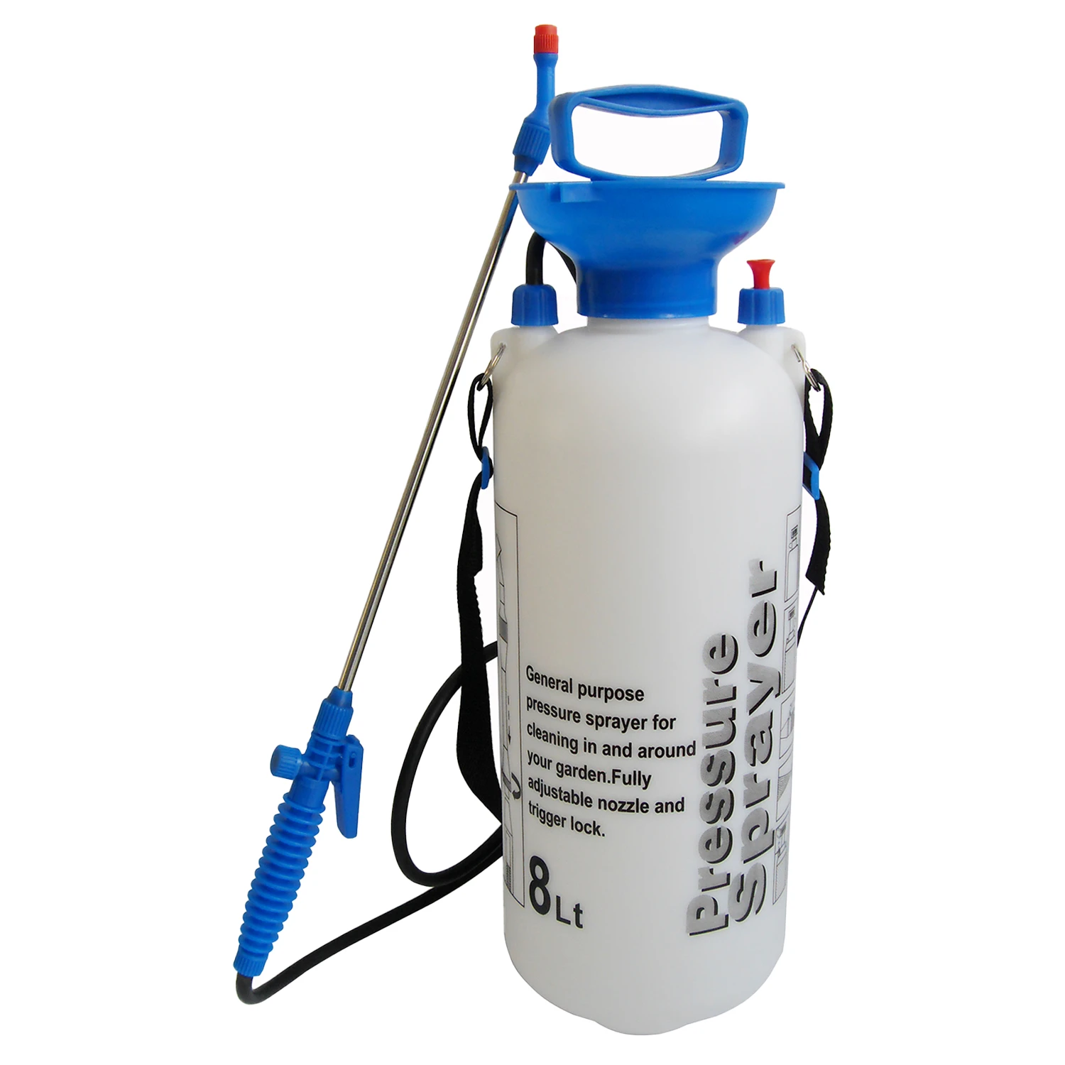 Pulverizador de press&atilde;o 8L com funil para gramado de jardim dom&eacute;stico
