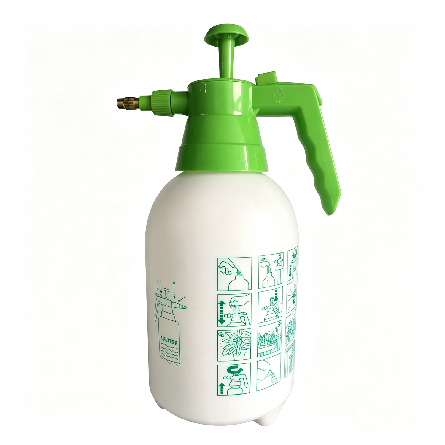 Pulverizador de bomba de press&atilde;o de jardim de 1,5L para regar, limpeza dom&eacute;stica e lavagem de carros
