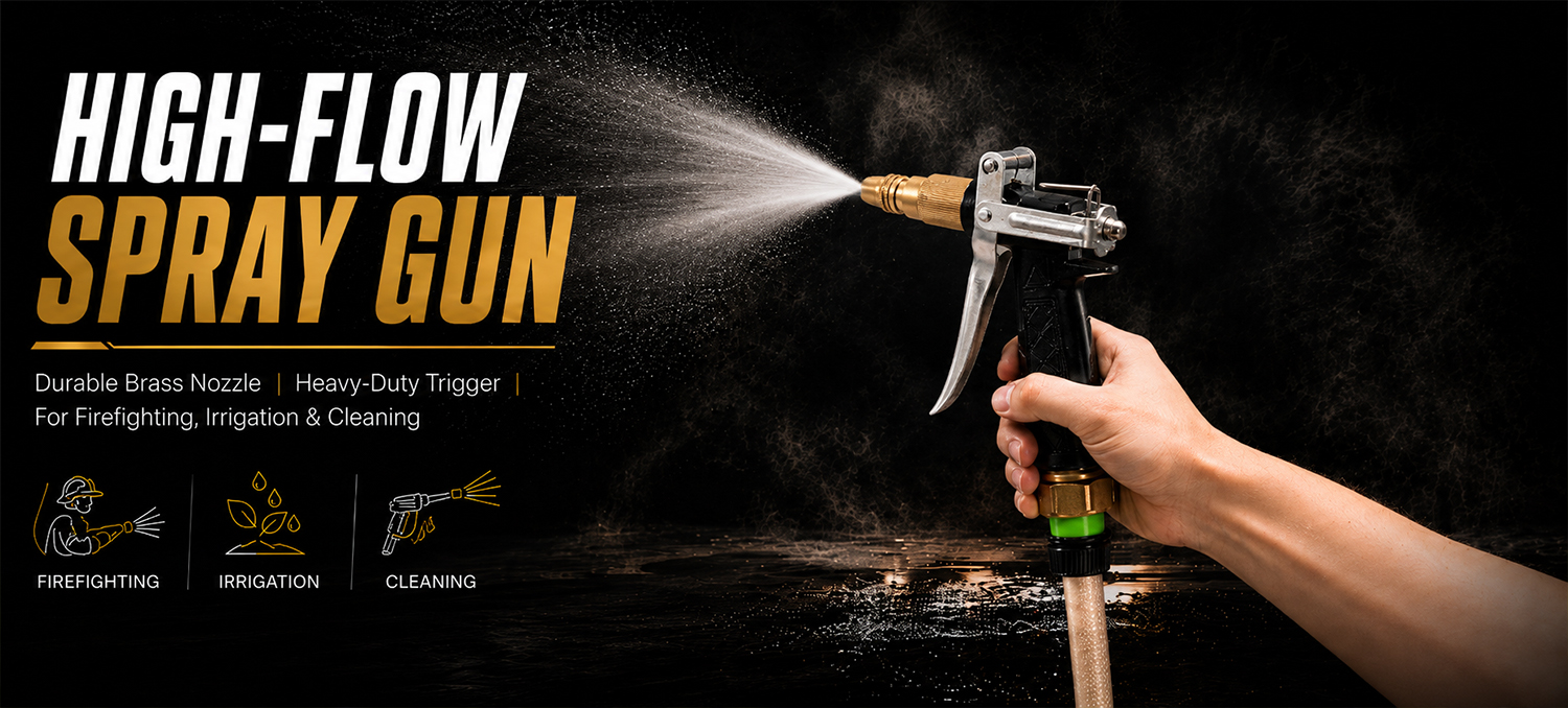 Pistola pulverizadora de alto fluxo para irrigação de jardim, lavagem de carro, limpeza externa
