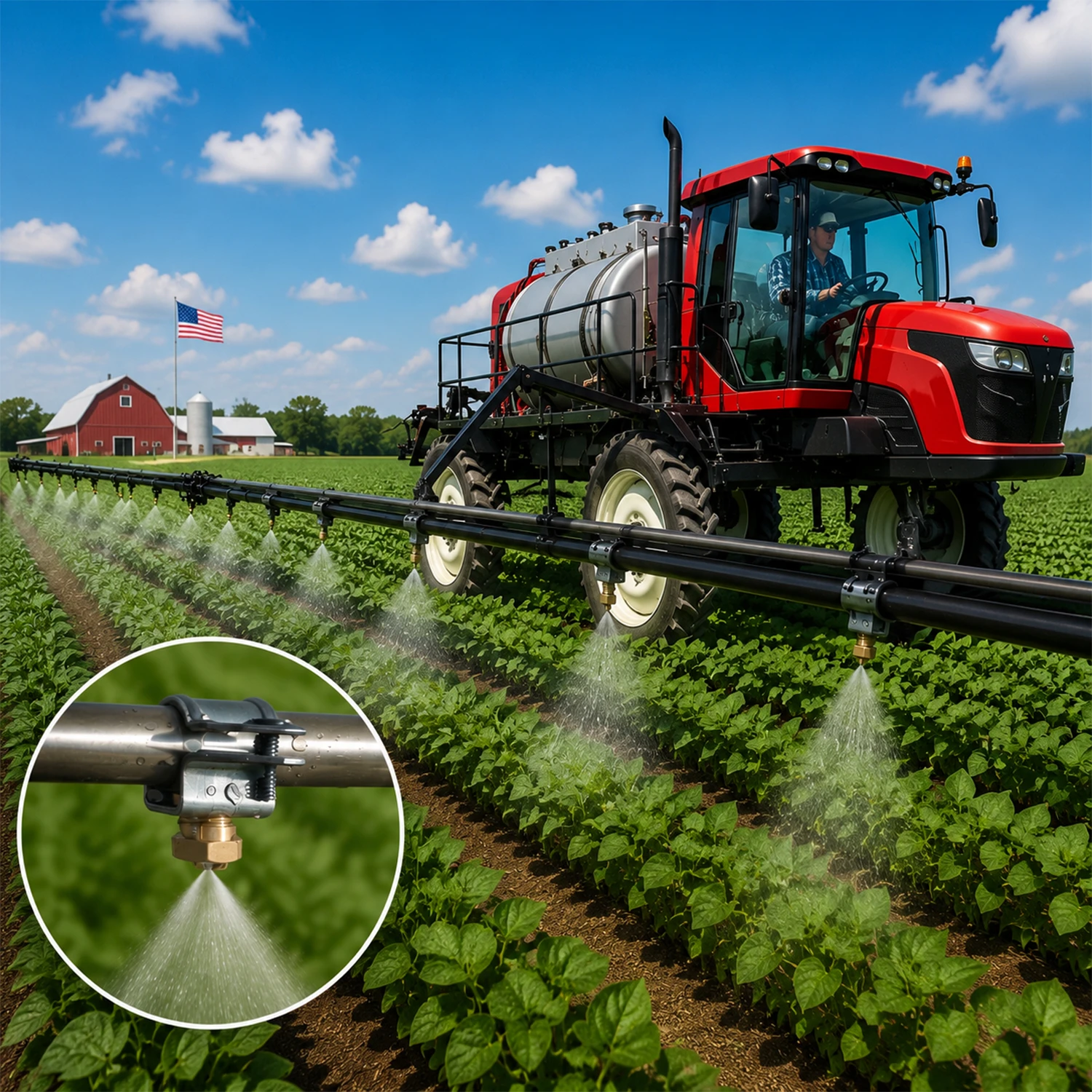 Bocal de spray anti-gotejamento de metal com bra&ccedil;adeira para tubo