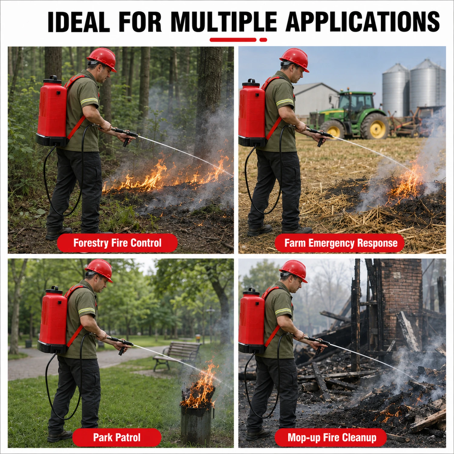 Pulverizador de combate a inc&ecirc;ndio 16L, equipamento de extin&ccedil;&atilde;o de bomba de inc&ecirc;ndio florestal para resgate de emerg&ecirc;ncia e resgate de inc&ecirc;ndio florestal