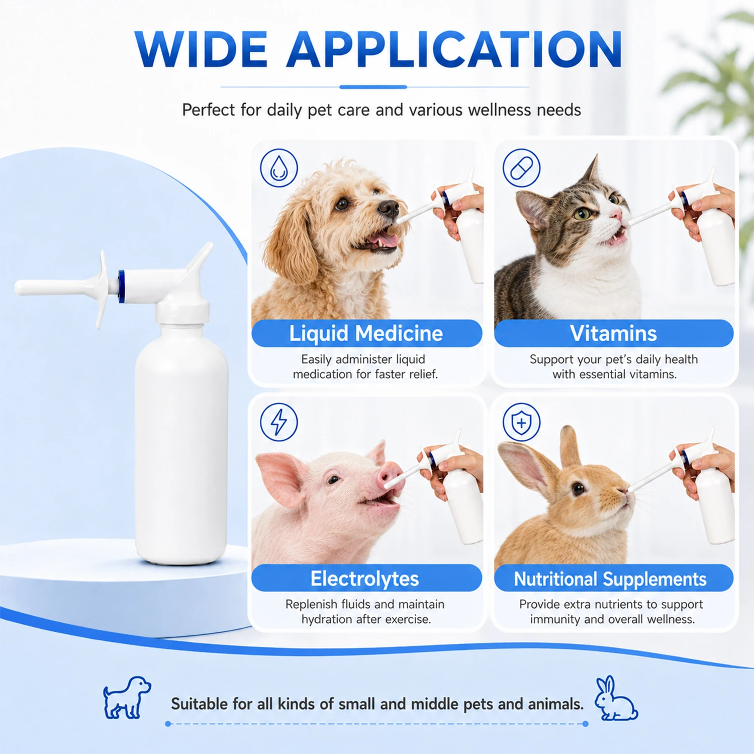 Gatilho l&iacute;quido da bomba do alimentador do distribuidor veterin&aacute;rio da dosagem 2ML para animais de estima&ccedil;&atilde;o