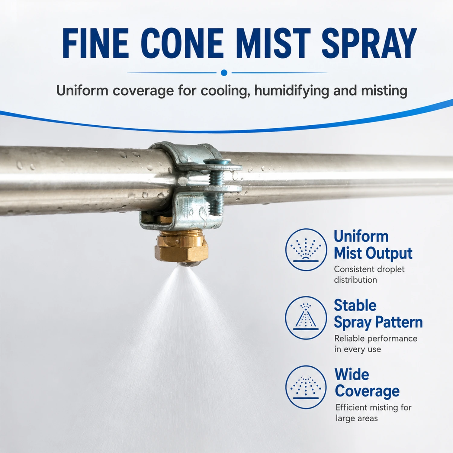 Bocal de spray anti-gotejamento de metal com bra&ccedil;adeira para tubo